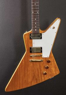 Explorer Electric Guitar with Gold Hardware and White Pickguard