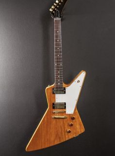 Explorer Electric Guitar with Gold Hardware and White Pickguard